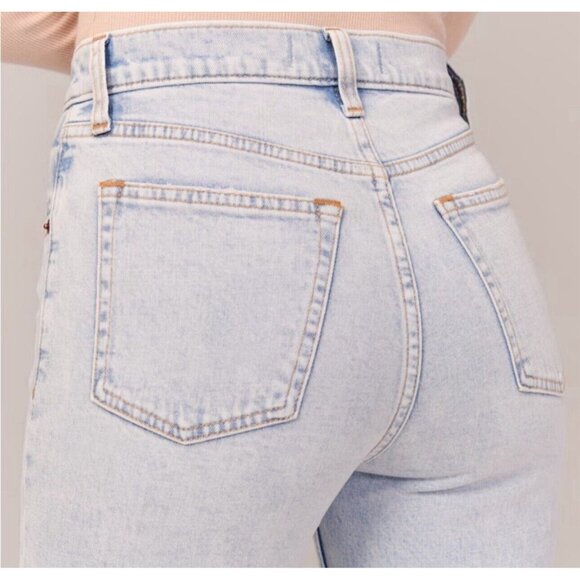 Abercrombie & Fitch The Skinny High Rise Split Hem Vent Jeans Blue 27/4 Long - Picture 6 of 16